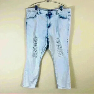 Venus Super Acid Wash Distressed Stretch High Waist Skinny Jegging Jeans Size 24